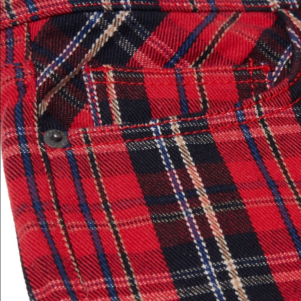 Current/Elliott The Stiletto Tartan Mid-rise jeans size 25 like new - Picture 4 of 10